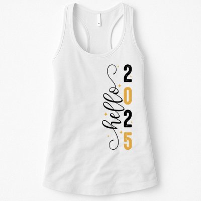 Hello 2025 New Year Front Back Design Womens Tank Top