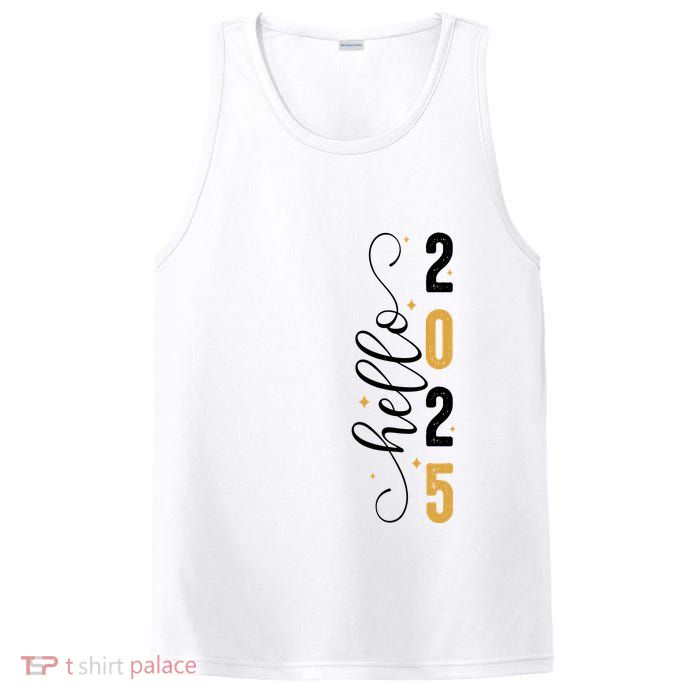 Hello 2025 New Year Front Back Design PosiCharge Competitor Tank