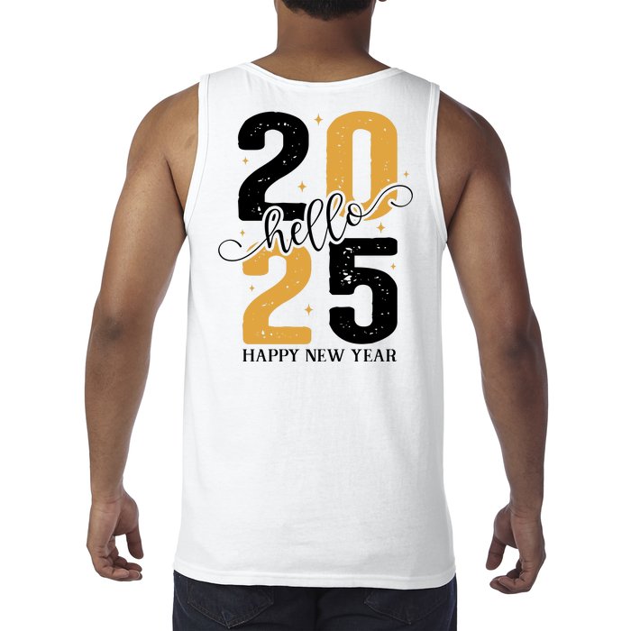 Hello 2025 New Year Front Back Design Tank Top