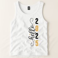 Hello 2025 New Year Front Back Design Tank Top