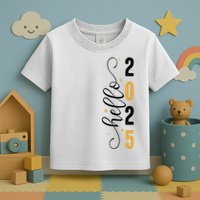 Hello 2025 New Year Front Back Design Toddler T-Shirt