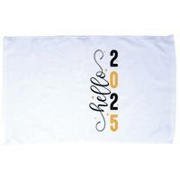 Hello 2025 New Year Front Back Design Microfiber Hand Towel