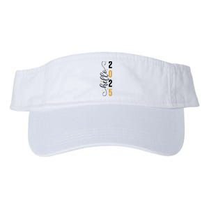 Hello 2025 New Year Front Back Design Valucap Bio-Washed Visor