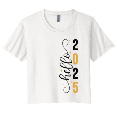 Hello 2025 New Year Front Back Design Crop Top