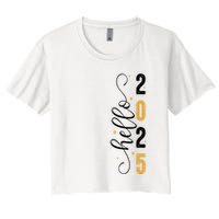 Hello 2025 New Year Front Back Design Crop Top