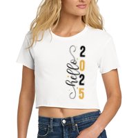 Hello 2025 New Year Front Back Design Crop Top