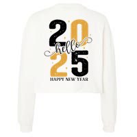 Hello 2025 New Year Front Back Design Cropped Pullover Crew
