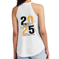 Hello 2025 New Year Front Back Design Women's Perfect Tri Rocker Tank
