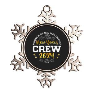 Happy 2024 New Years Crew Metallic Star Ornament