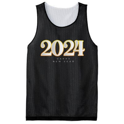 Happy 2024 New Years Eve Party Supplies 2024 Happy New Year Mesh Reversible Basketball Jersey Tank