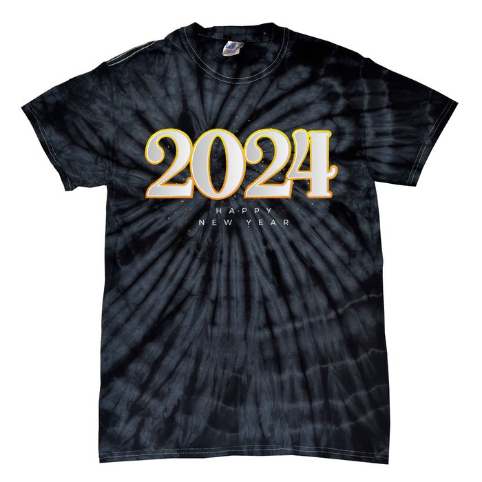 Happy 2024 New Years Eve Party Supplies 2024 Happy New Year Tie-Dye T-Shirt