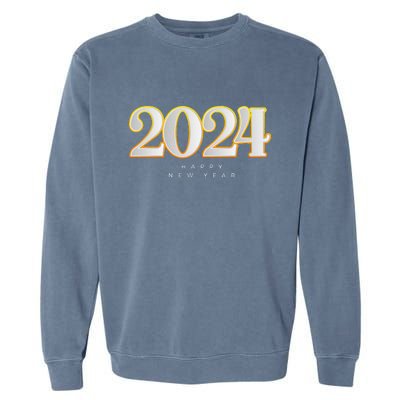 Happy 2024 New Years Eve Party Supplies 2024 Happy New Year Garment-Dyed Sweatshirt