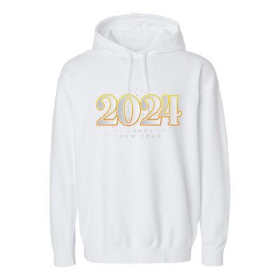 Happy 2024 New Years Eve Party Supplies 2024 Happy New Year Garment-Dyed Fleece Hoodie