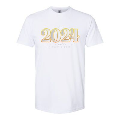 Happy 2024 New Years Eve Party Supplies 2024 Happy New Year Softstyle CVC T-Shirt