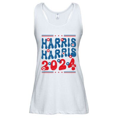 Harris 2024 President 47 America Usa Election Democrats Ladies Essential Flowy Tank