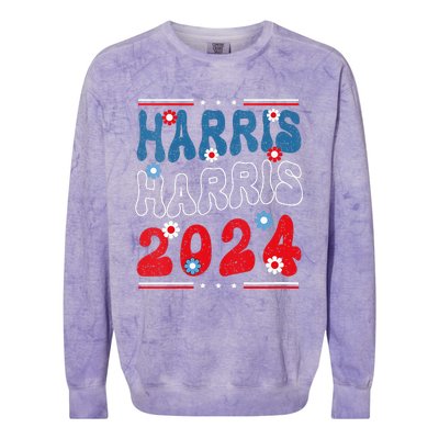 Harris 2024 President America Election Usa Democrats Colorblast Crewneck Sweatshirt