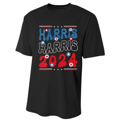 Harris 2024 President America Election Usa Democrats Performance Sprint T-Shirt