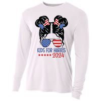 Harris 2024 President Girl Messy Bun American Flag Cooling Performance Long Sleeve Crew