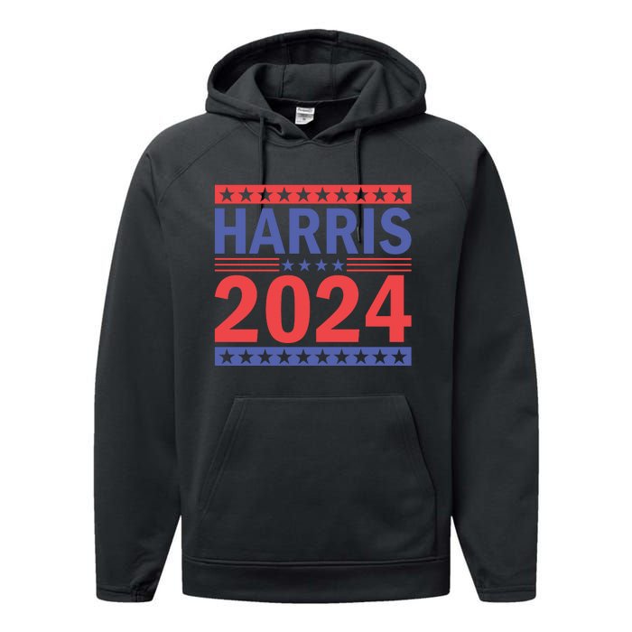 Harris 2024 Political Support Graphics Performance Fleece Hoodie