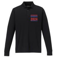 Harris 2024 Political Support Graphics Performance Long Sleeve Polo