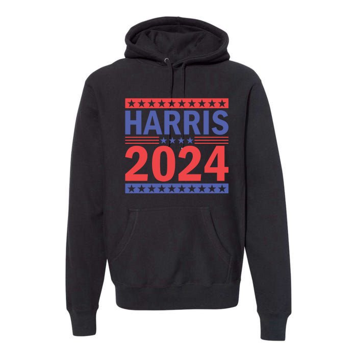 Harris 2024 Political Support Graphics Premium Hoodie