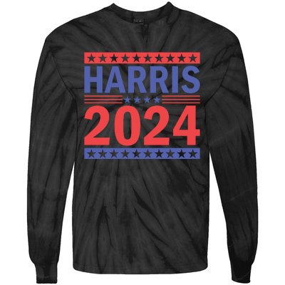 Harris 2024 Political Support Graphics Tie-Dye Long Sleeve Shirt