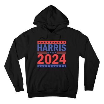 Harris 2024 Political Support Graphics Tall Hoodie