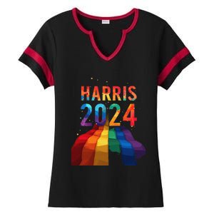 Harris 2024 Pride Ladies Halftime Notch Neck Tee