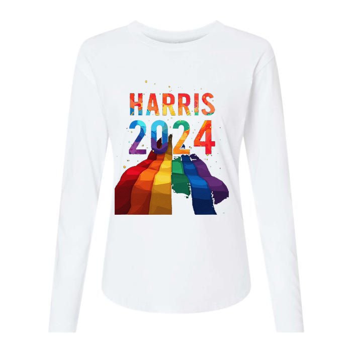 Harris 2024 Pride Womens Cotton Relaxed Long Sleeve T-Shirt