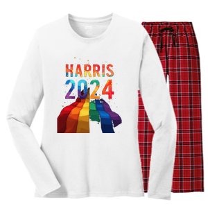 Harris 2024 Pride Women's Long Sleeve Flannel Pajama Set 