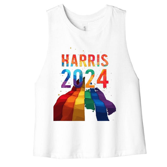 Harris 2024 Pride Women's Racerback Cropped Tank