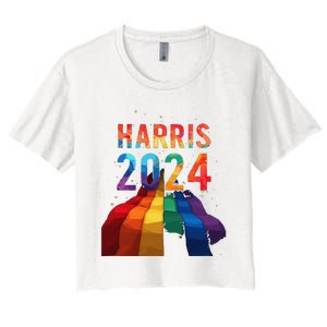 Harris 2024 Pride Women's Crop Top Tee