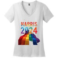 Harris 2024 Pride Women's V-Neck T-Shirt