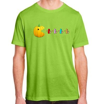 Halloween 2020 Pumpkin Eats Ghosts Trick Or Treaters Gamer Great Gift Adult ChromaSoft Performance T-Shirt