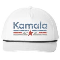 Harris 2024 Retro Grunge Stripes Vintage Kamala Harris 2024 Snapback Five-Panel Rope Hat