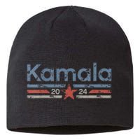 Harris 2024 Retro Grunge Stripes Vintage Kamala Harris 2024 Sustainable Beanie