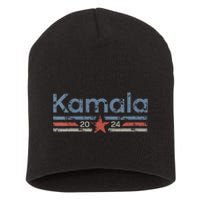 Harris 2024 Retro Grunge Stripes Vintage Kamala Harris 2024 Short Acrylic Beanie