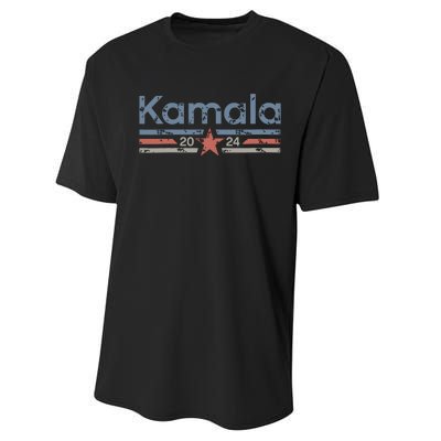 Harris 2024 Retro Grunge Stripes Vintage Kamala Harris 2024 Performance Sprint T-Shirt