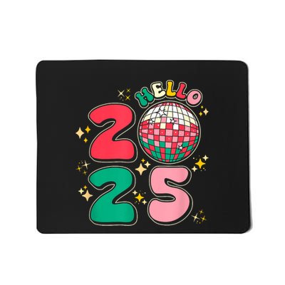 Hello 2025 Retro Merry Christmas And Happy New Year Mousepad