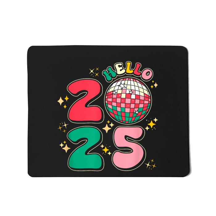 Hello 2025 Retro Merry Christmas And Happy New Year Mousepad