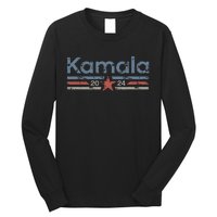 Harris 2024 Retro Grunge Stripes Vintage Kamala Harris 2024 Long Sleeve Shirt