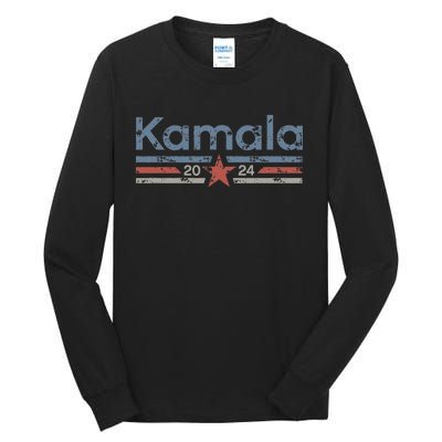 Harris 2024 Retro Grunge Stripes Vintage Kamala Harris 2024 Tall Long Sleeve T-Shirt