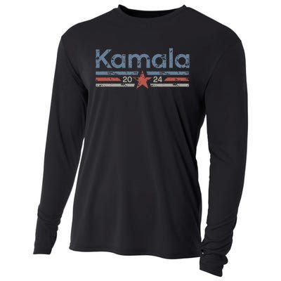 Harris 2024 Retro Grunge Stripes Vintage Kamala Harris 2024 Cooling Performance Long Sleeve Crew