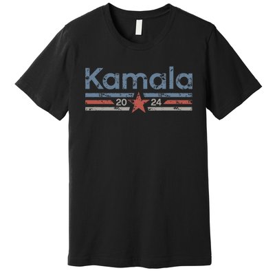 Harris 2024 Retro Grunge Stripes Vintage Kamala Harris 2024 Premium T-Shirt