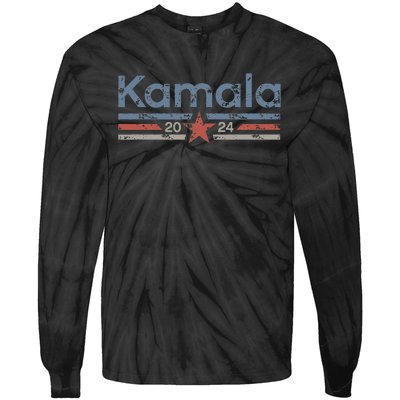 Harris 2024 Retro Grunge Stripes Vintage Kamala Harris 2024 Tie-Dye Long Sleeve Shirt