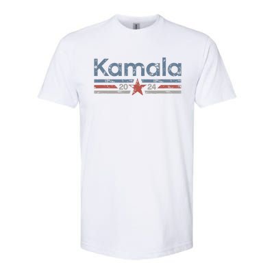 Harris 2024 Retro Grunge Stripes Vintage Kamala Harris 2024 Softstyle CVC T-Shirt