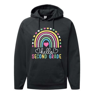 Hello 2nd Second Grade Teacher Performance Fleece Hoodie