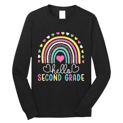 Hello 2nd Second Grade Teacher Long Sleeve Shirt