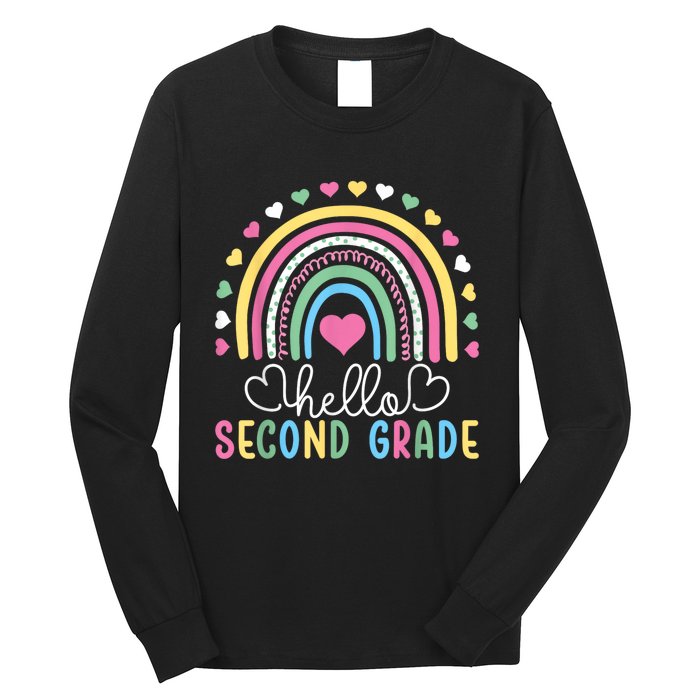 Hello 2nd Second Grade Teacher Long Sleeve Shirt