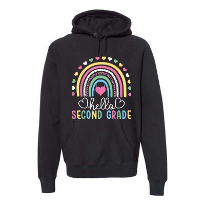 Hello 2nd Second Grade Teacher Premium Hoodie